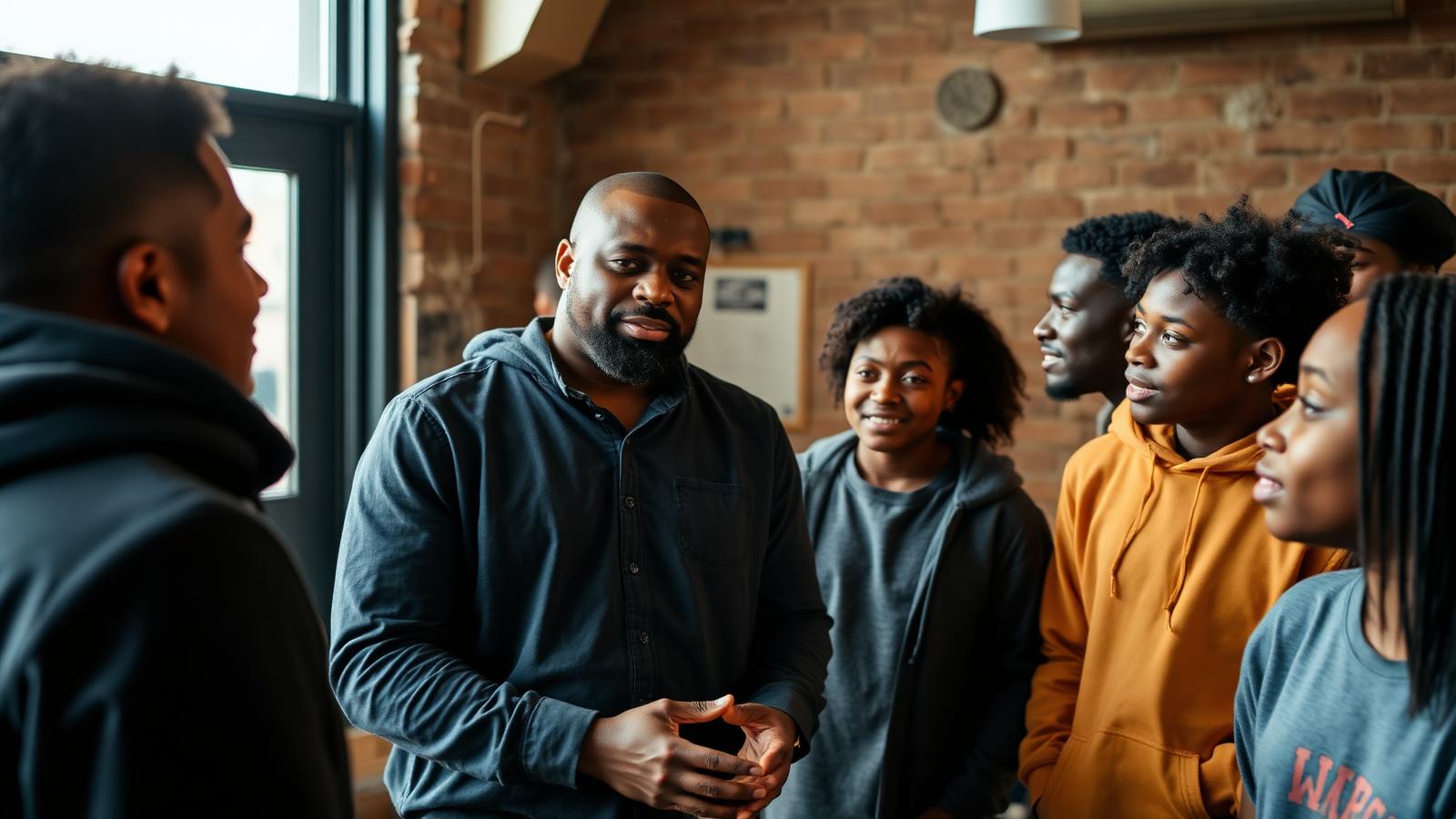 Harvest CDC leadership mentoring youth in a Delaware community center
